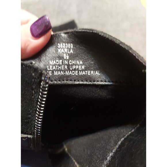 Bjorndal Karla Black Suede Leather Ankle Boots Anti-slip Zip Woman's Size 8.5 - Picture 10 of 11